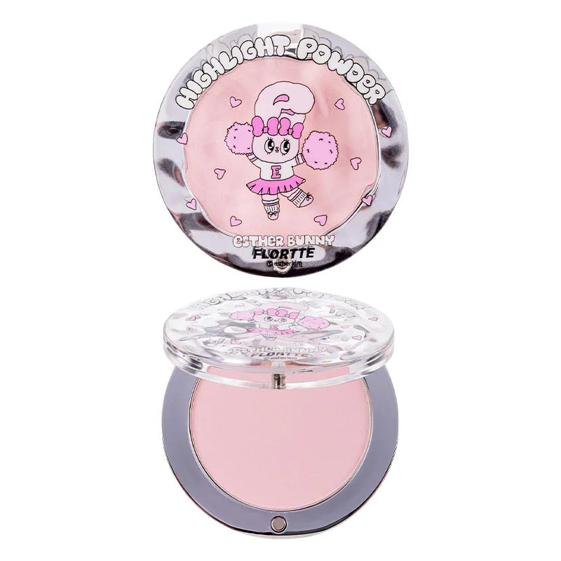 FLORTTE BUNNY Single Highlight Powder Facial Highgloss Natural Brightening  Blush Cream Brightening Liftup Face 3D Stereoscopic