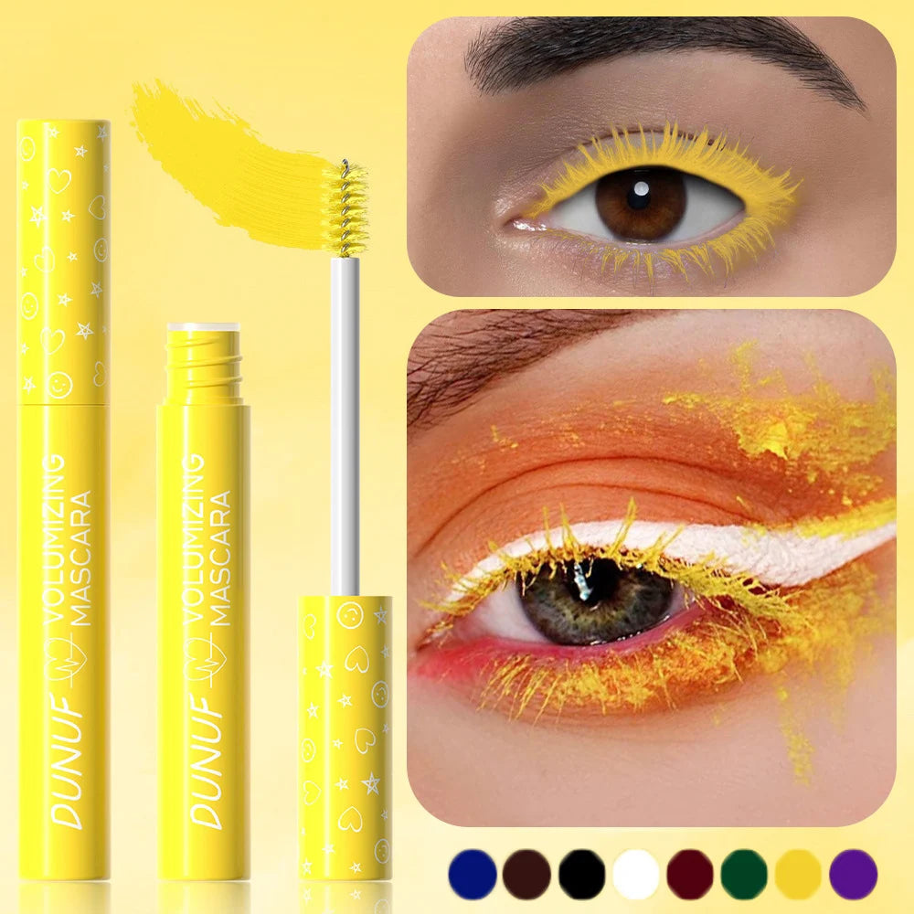 Colorful Eyelash Mascara 5D Silk Fiber Volume Curling Lengthening EyeLashes Extension Purple Blue White Waterproof Eye Makeup
