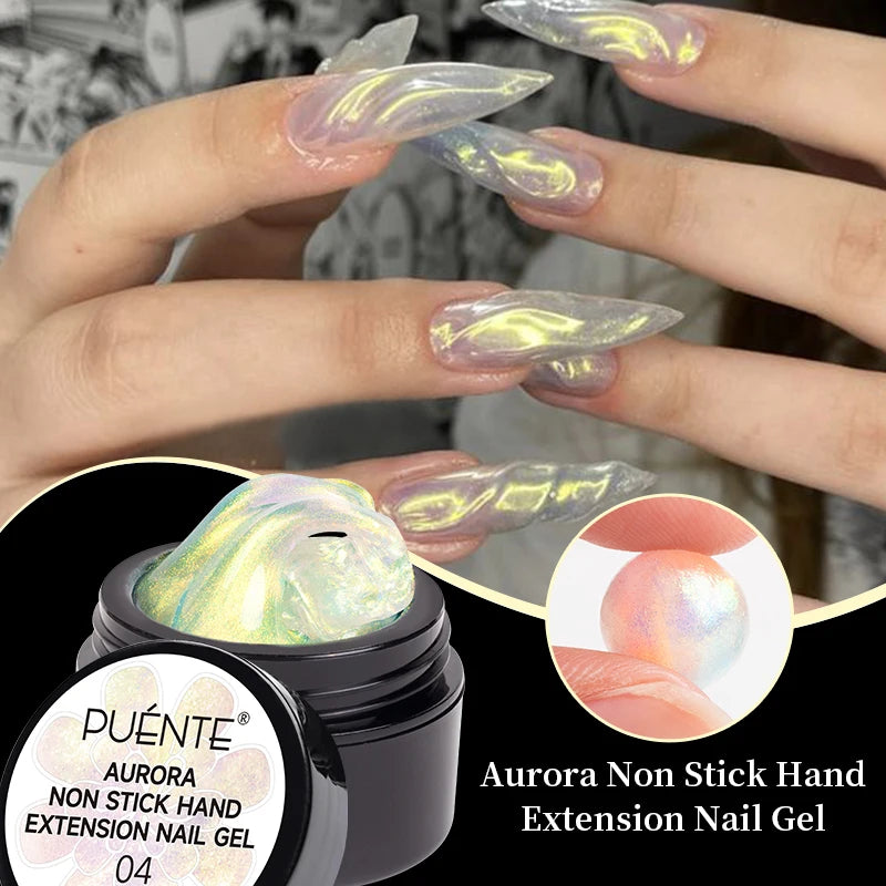 PUENTE Pearl Color Builder Nail Gel Polish Hema Free Shell Thread Glitter Nail Extension Semi-Permanent Construction Gel Varnish