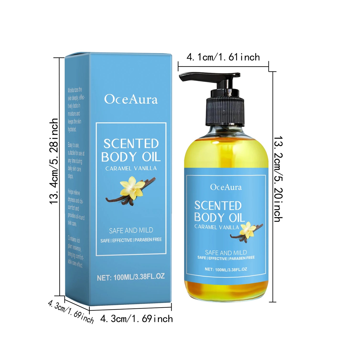 Caramel Vanilla Body Massage Oil Improve Moisturizing Relieve Stress Muscle Relaxing Body SPA Lasting Scent Body Essential Oils