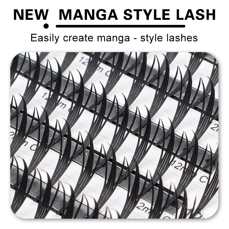 Winky Beauty Manga Elf Lash New Style Feather Shape Eyelashes Extensions Individual Volume C/D Curl Premade Fans False Lashes