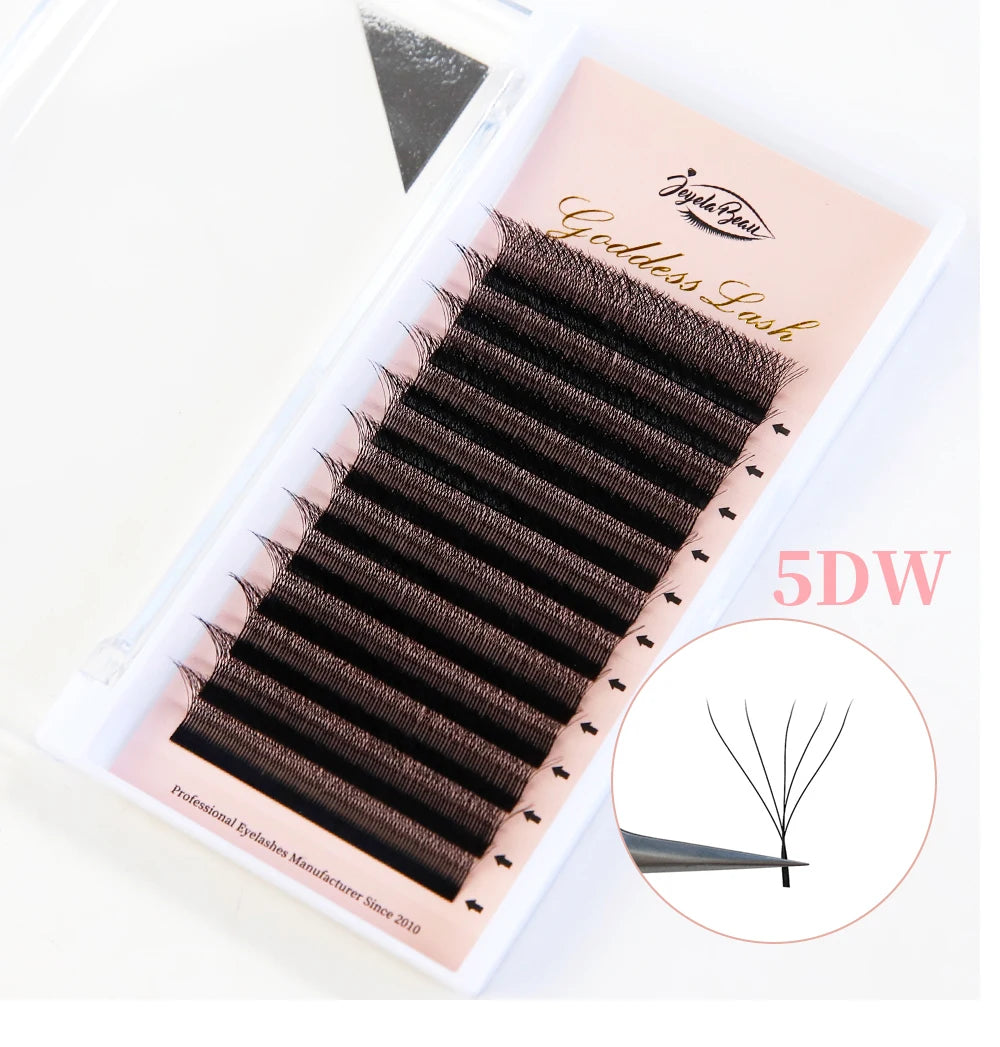 Goddess 3D/4D/5D/6D/7D/8D W Shape Lashes 4D Premade Fan Lash Extensions 0.07 C/D Curl Natural Soft High Quality Individual Lashe