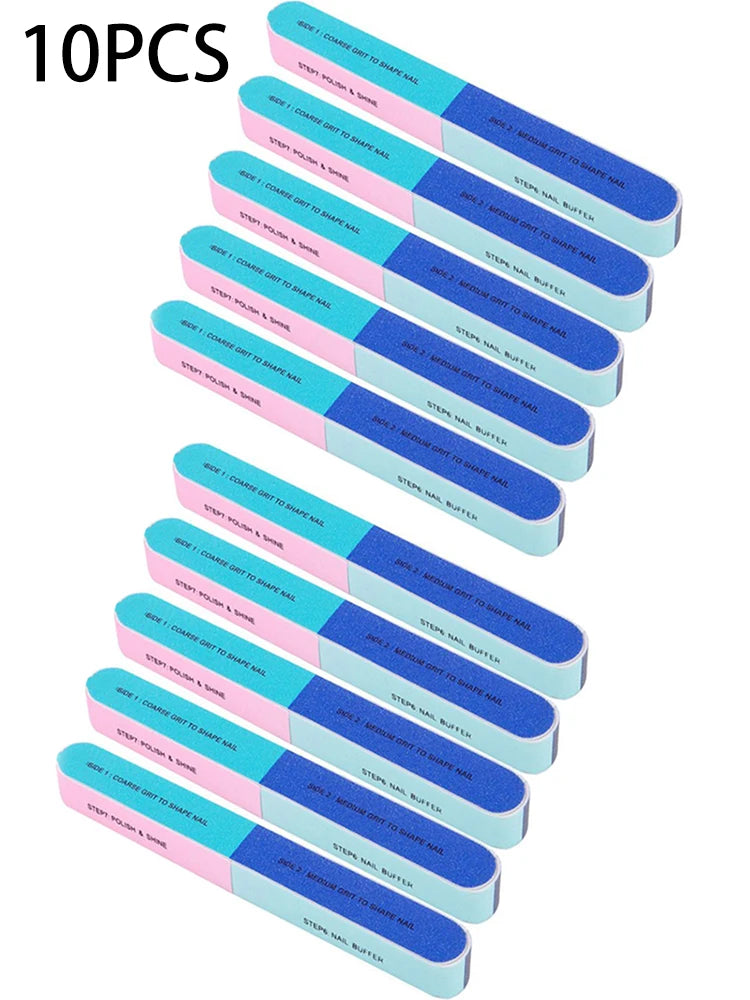 3/5/7/10pcs Nail File Seven Sided Polishing Tools Manicure Pedicure Professional Files Nail Art Sanding Buffer Block Nail Tools