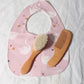 baby comb brush set newborn gift set Natural Wool beech Wooden Comb baby bib pacifier clip  Kids  Baby Hair Brush
