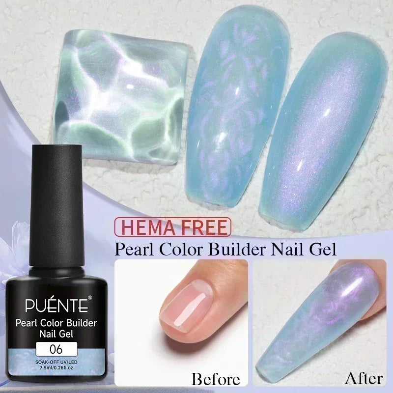 PUENTE 7.5ML Golden Gems Cat Magnetic Gel Nail Polish Pink Brown Blue Colors Golden Glitter Cat Eye Soak Off UV Nail Art Varnish