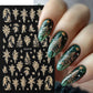 5pcs Sparkling Gold Glitter Christmas Nail Stickers Shiny Snowflake Xmas Tree Deer Polish Sliders Winter New Year Nail Art Decal