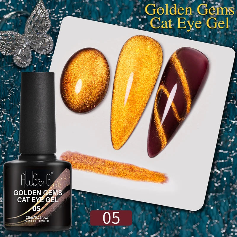 AWStorG 7.5ml Starlit Cat Magnetic Gel Nail Polish Must need Black Gel-Polaris Light Soak Off UV Gel Varnis Semi Permanent DIY