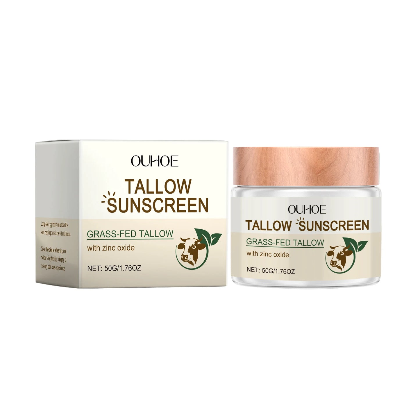 Ouhoe Moisturizing Sunscreen Tallow Balm Prevent UV Refreshing Non-greasy Reduce Dryness Promote Skin Health Sunscreen Cream