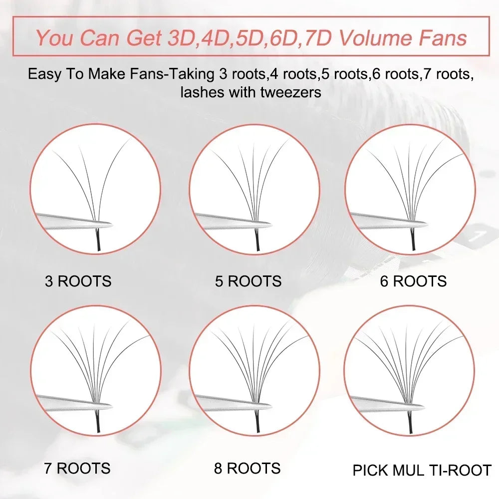 Yelix M Curl Easy Fan Lashes Bloom Individual Eyelash Extension Faux Mink Eyelashes Soft Natural Lash Extension Volume Auto Fans
