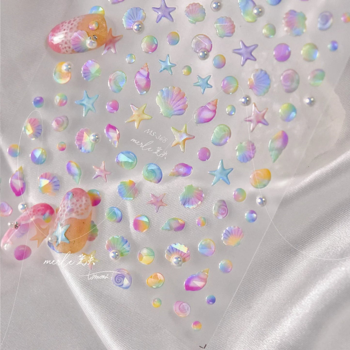 Magical Blow Bubbles Goldfish Bunny Rabbit Cat Kitten Shape Shiny Dreamy Bubbles 5D Nail Art Decorations Sticker Manicure Decal