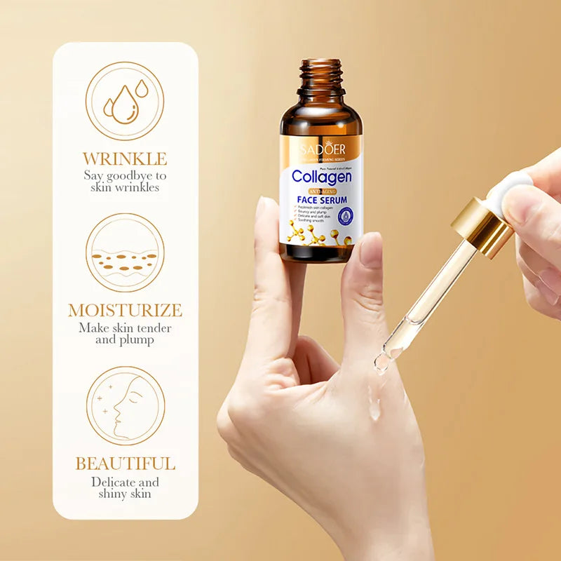 1/2/3pcs SADOER Collagen Face Serum skincare Facial Essence Liquid Anti-aging Moisturizing Nourishing Facial Serum Skin Care