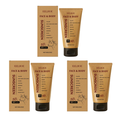 Beef Tallow Sunscreen Spf 50 Anti Sunburn UV Protection Cream Moisturizing Face Body Sunblock Matte Lightweight Non-Greasy ﻿